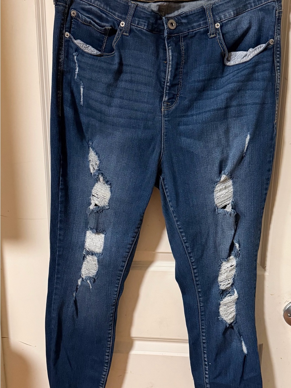 torrid Indigo Ripped Skinny Jeans